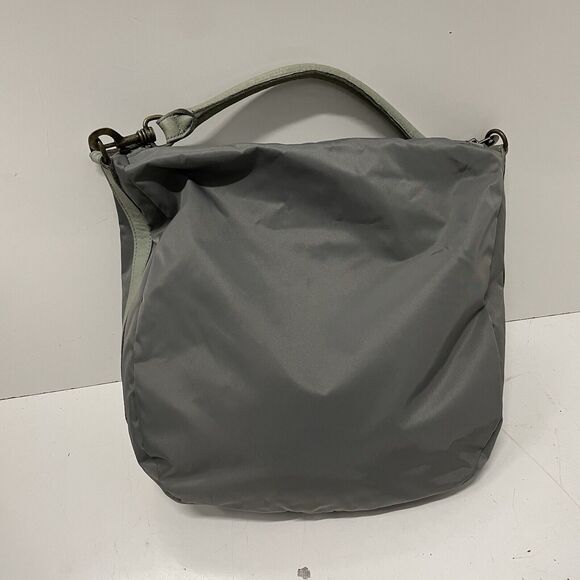 Liebeskind Berlin Leather Nylon Crossbody Shoulder Hand Bag Purse Gray Large - Picture 7 of 11